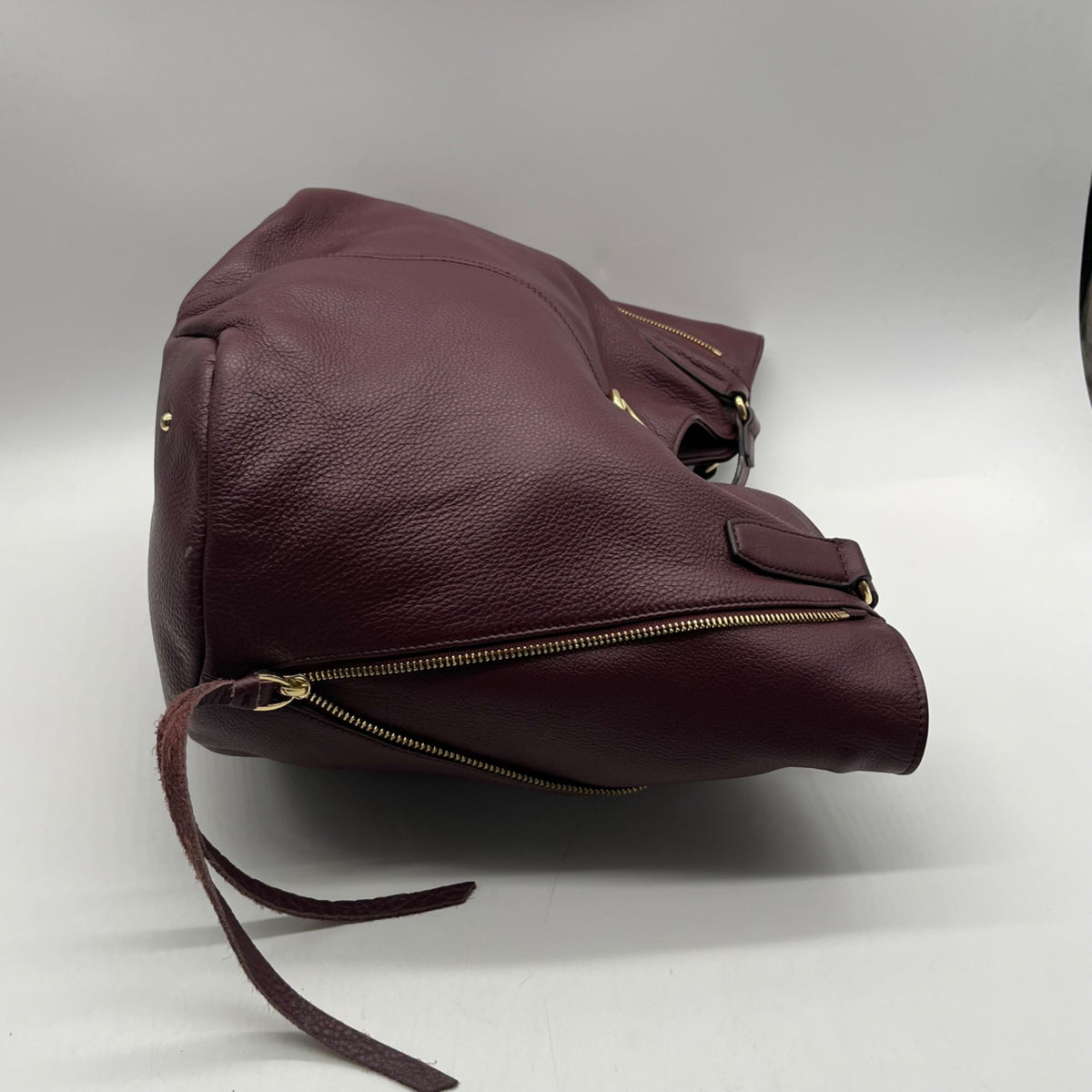 Aimee Kestenberg Burgundy Genuine Leather Hobo Bag