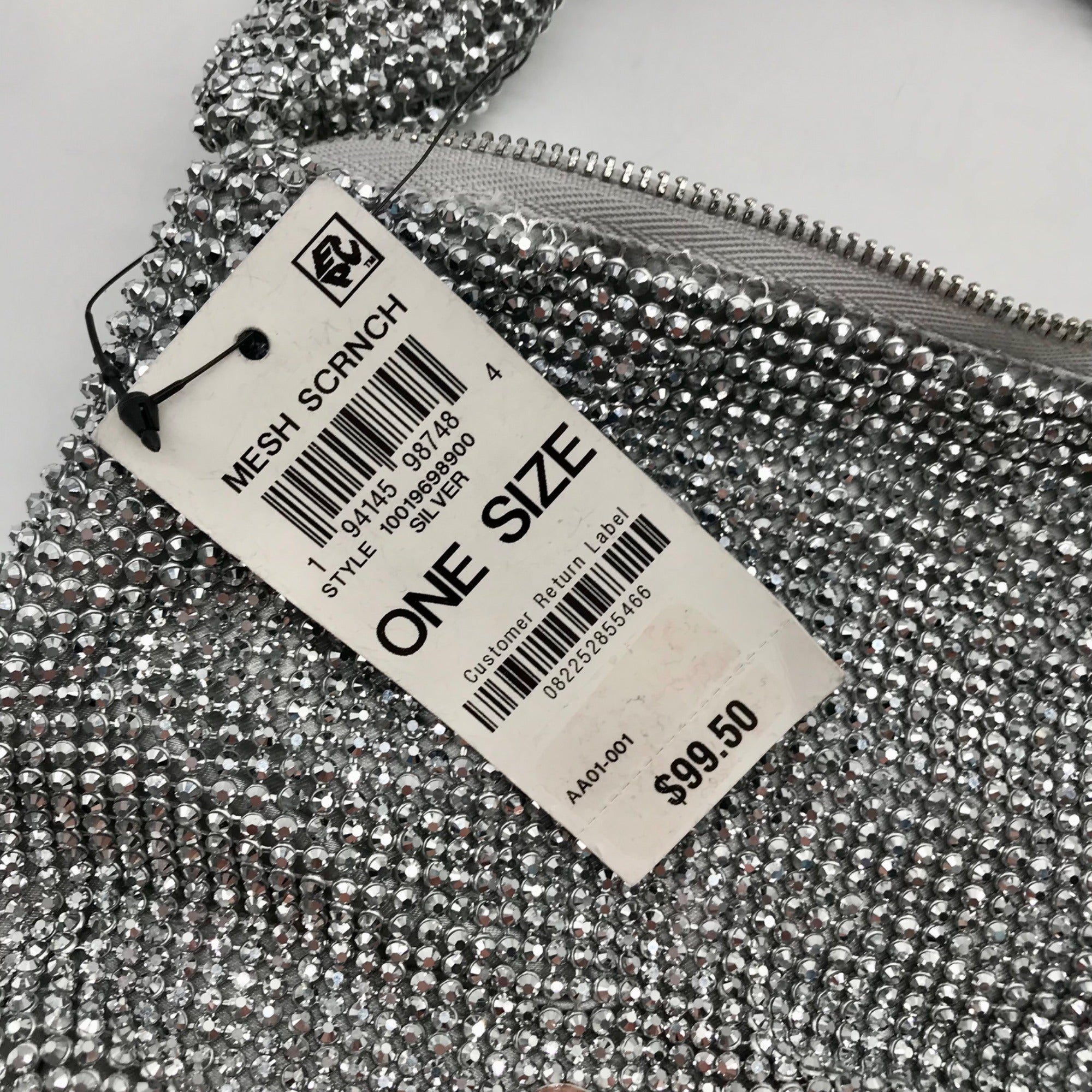 I.N.C International Concepts Silver Mesh Scrunch Shoulder Bag