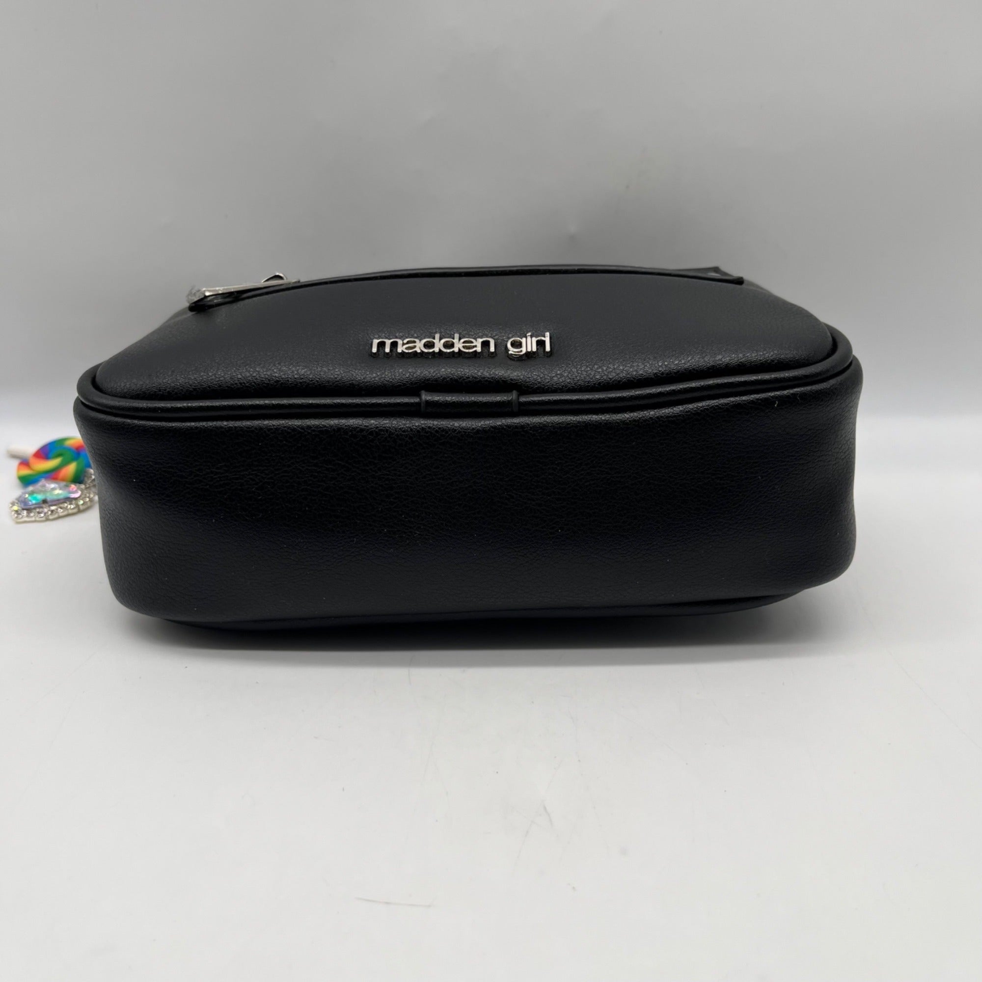Madden Girl Black Faux Leather Crossbody Bag
