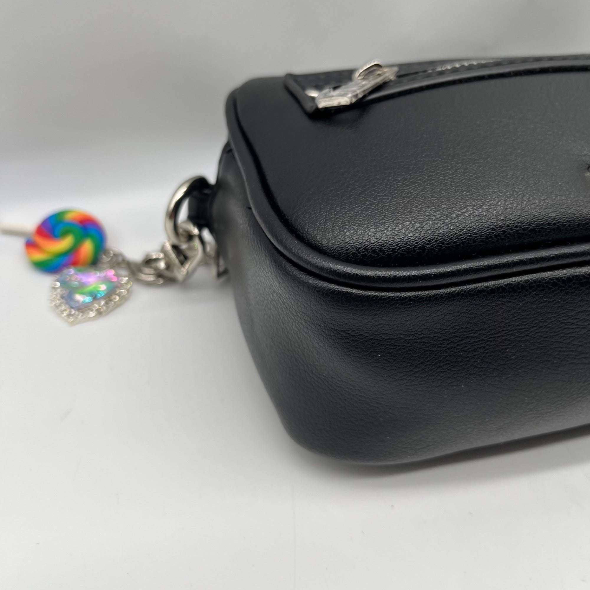 Madden Girl Black Faux Leather Crossbody Bag