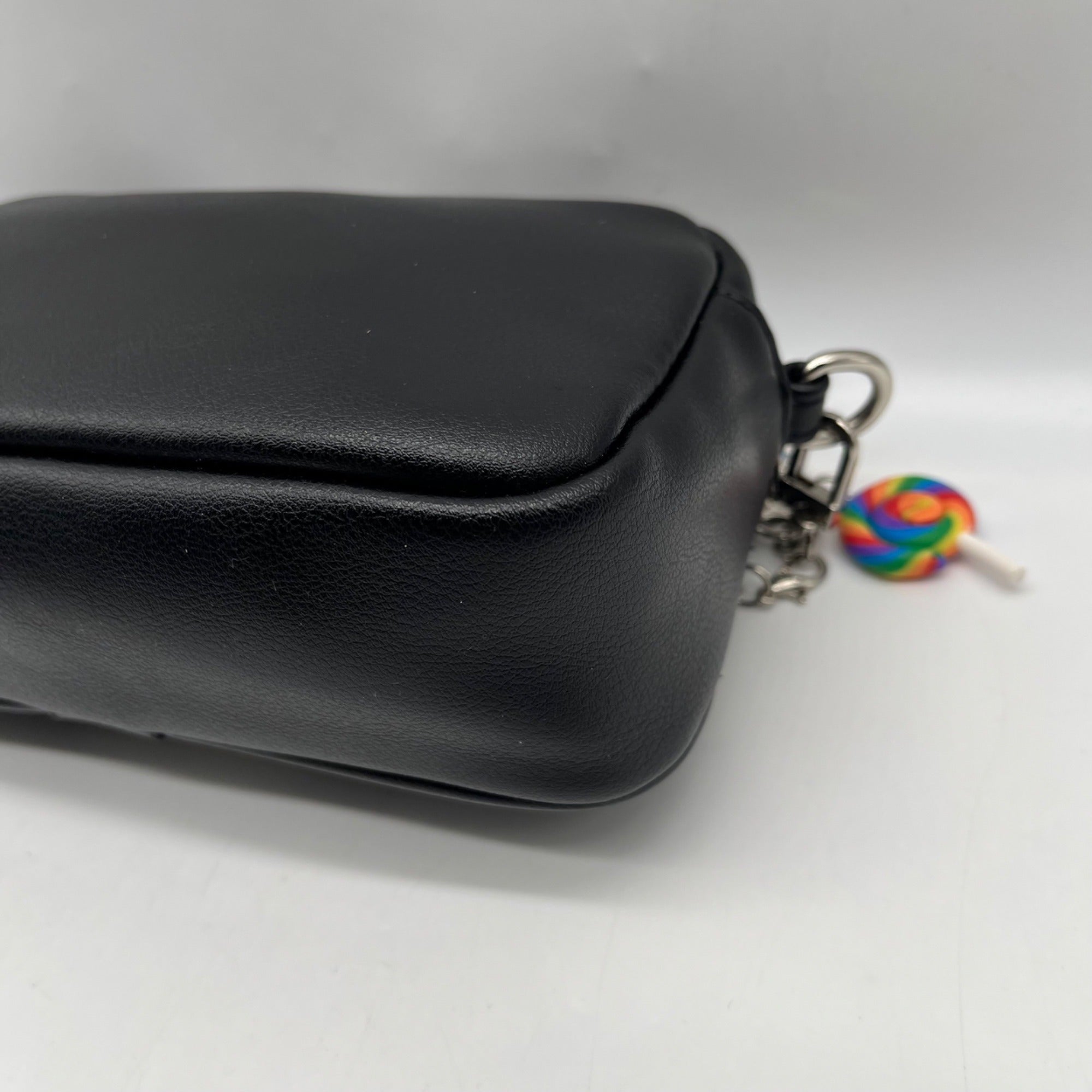 Madden Girl Black Faux Leather Crossbody Bag