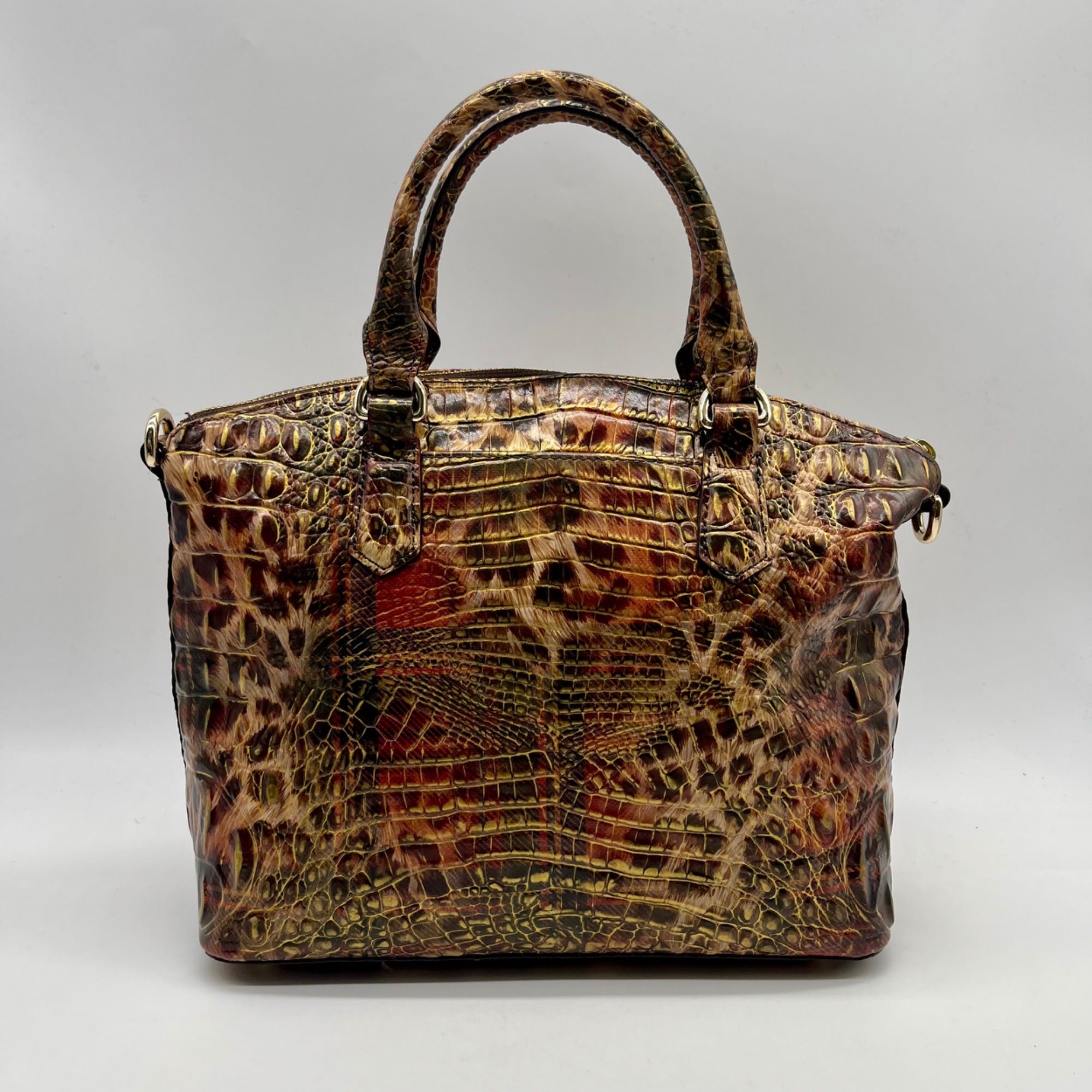 Brahmin Multi-Color Leopard Duxbury Satchel
