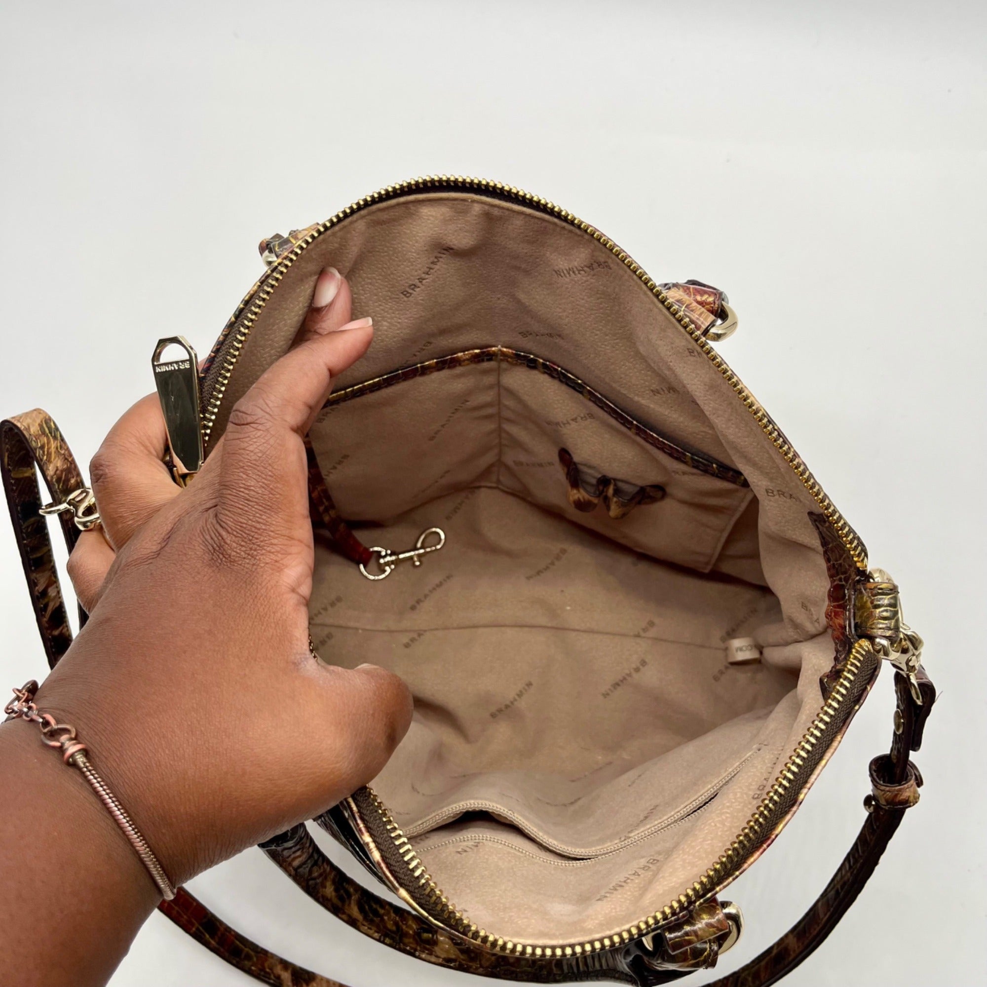 Brahmin Multi-Color Leopard Duxbury Satchel