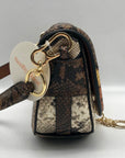 See By Chloe Burning Camel Snakeskin Embossed Leather Mara Crossbody