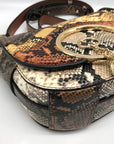 See By Chloe Burning Camel Snakeskin Embossed Leather Mara Crossbody