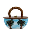 Timmy Woods Hand Carved Palm Tree Top Handle Bag