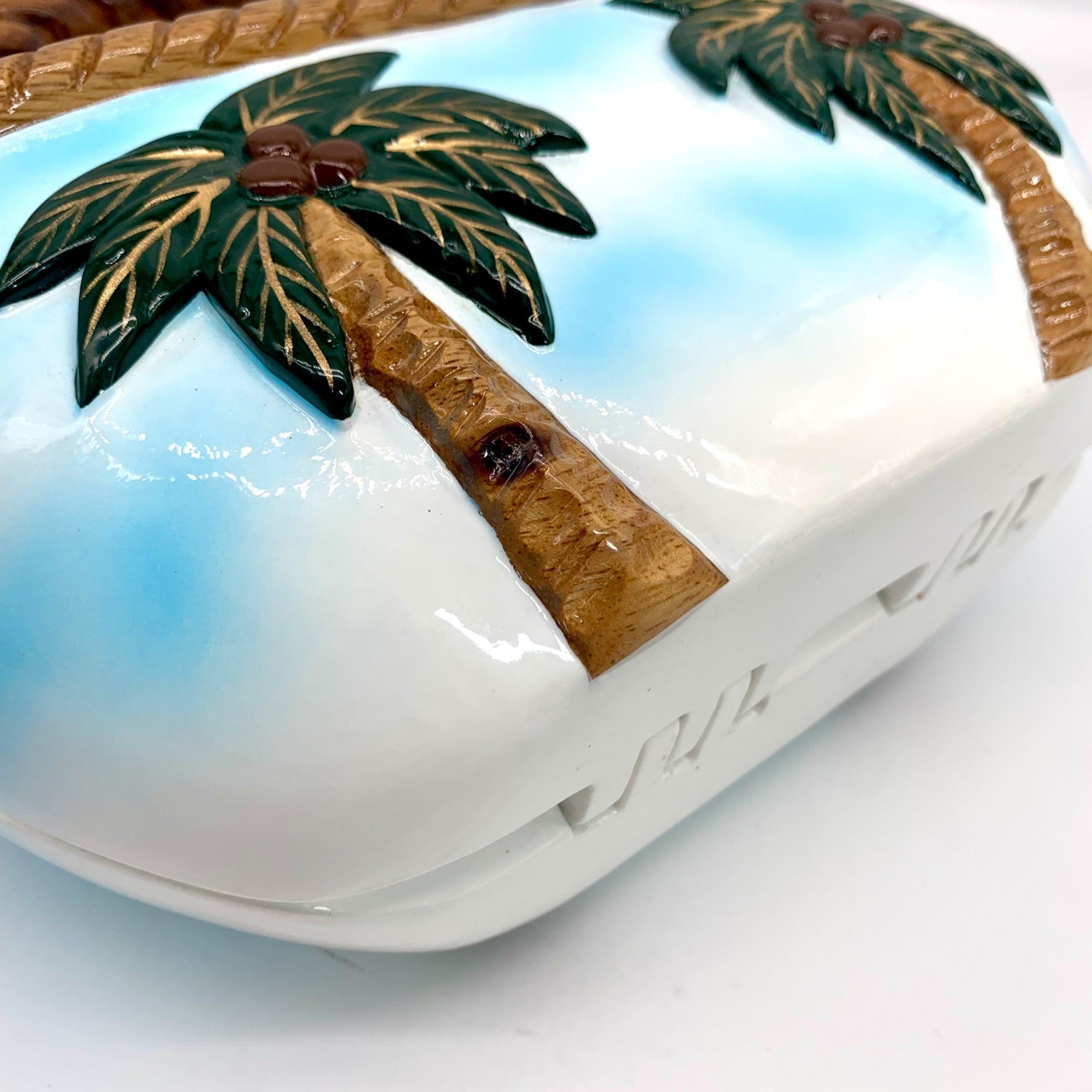 Timmy Woods Hand Carved Palm Tree Top Handle Bag