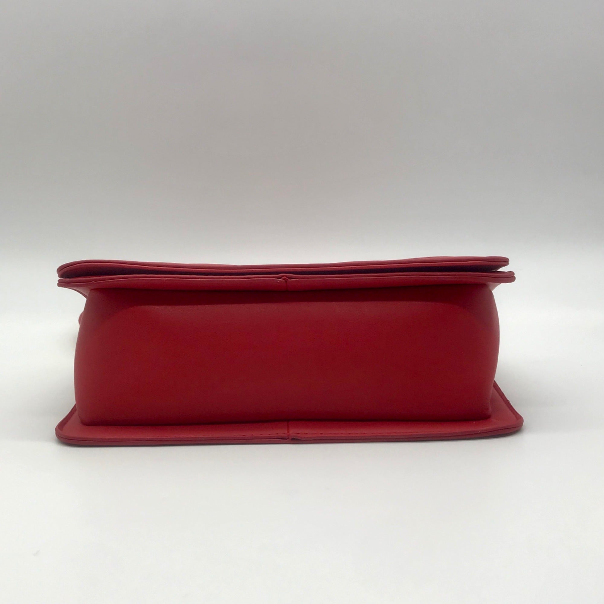 Badgley Mischka Red Quilted Faux Leather And Pearl Crossbody