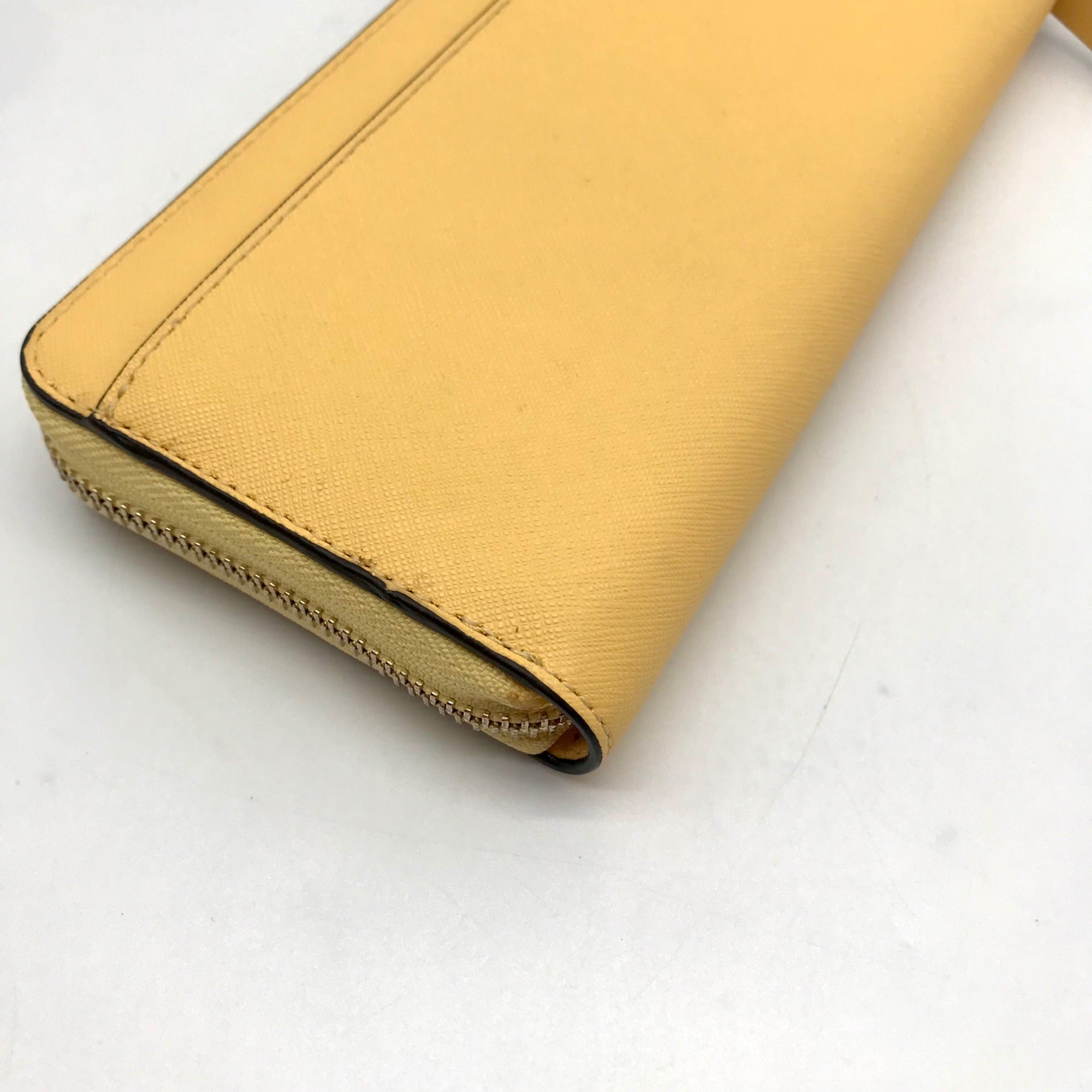 Kate Spade Yellow Saffiano Leather Marlee Continental Wallet