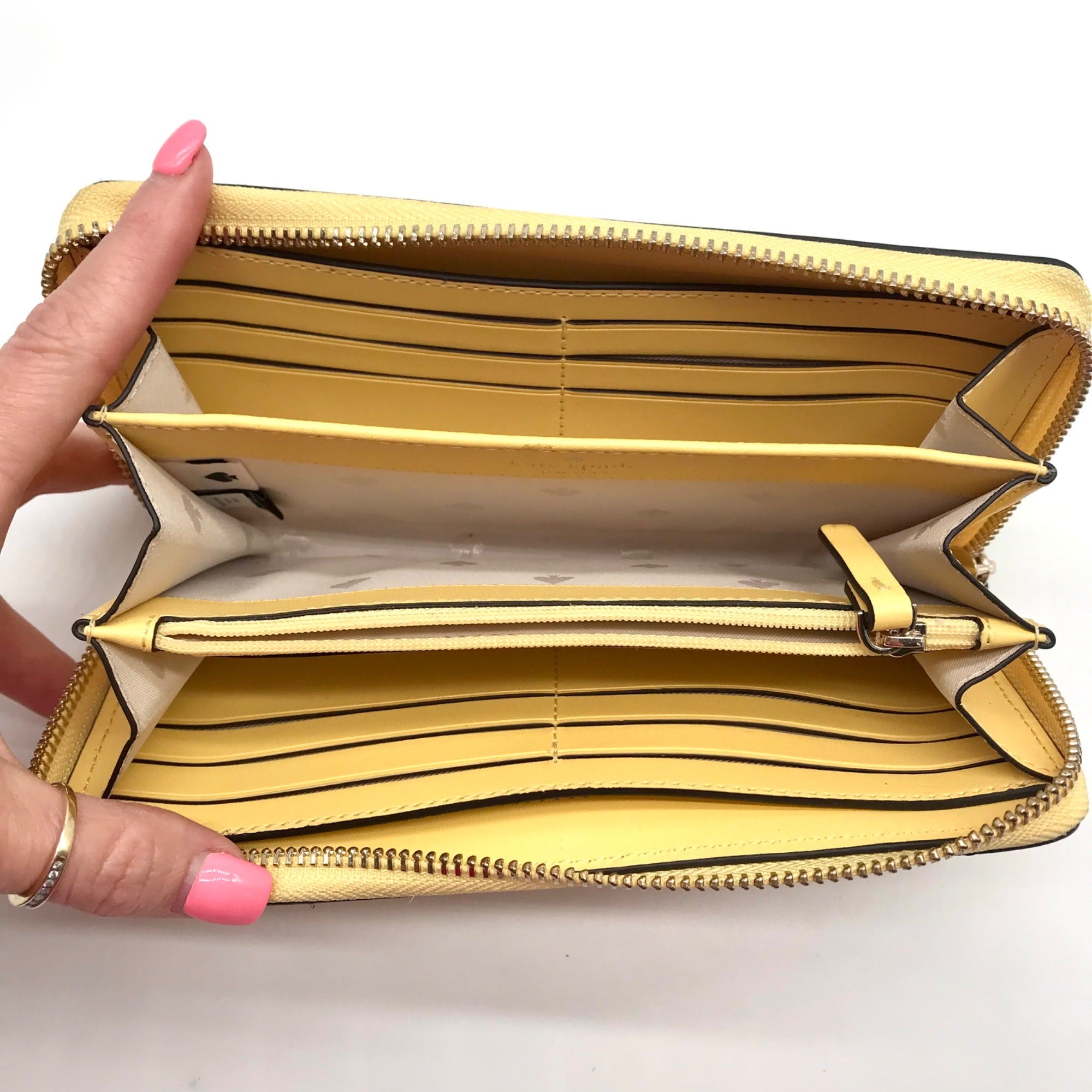 Kate Spade Yellow Saffiano Leather Marlee Continental Wallet