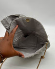 MMS Brands Silver Beaded Clutch Bag