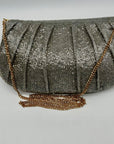 MMS Brands Silver Beaded Clutch Bag