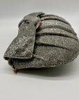 MMS Brands Silver Beaded Clutch Bag