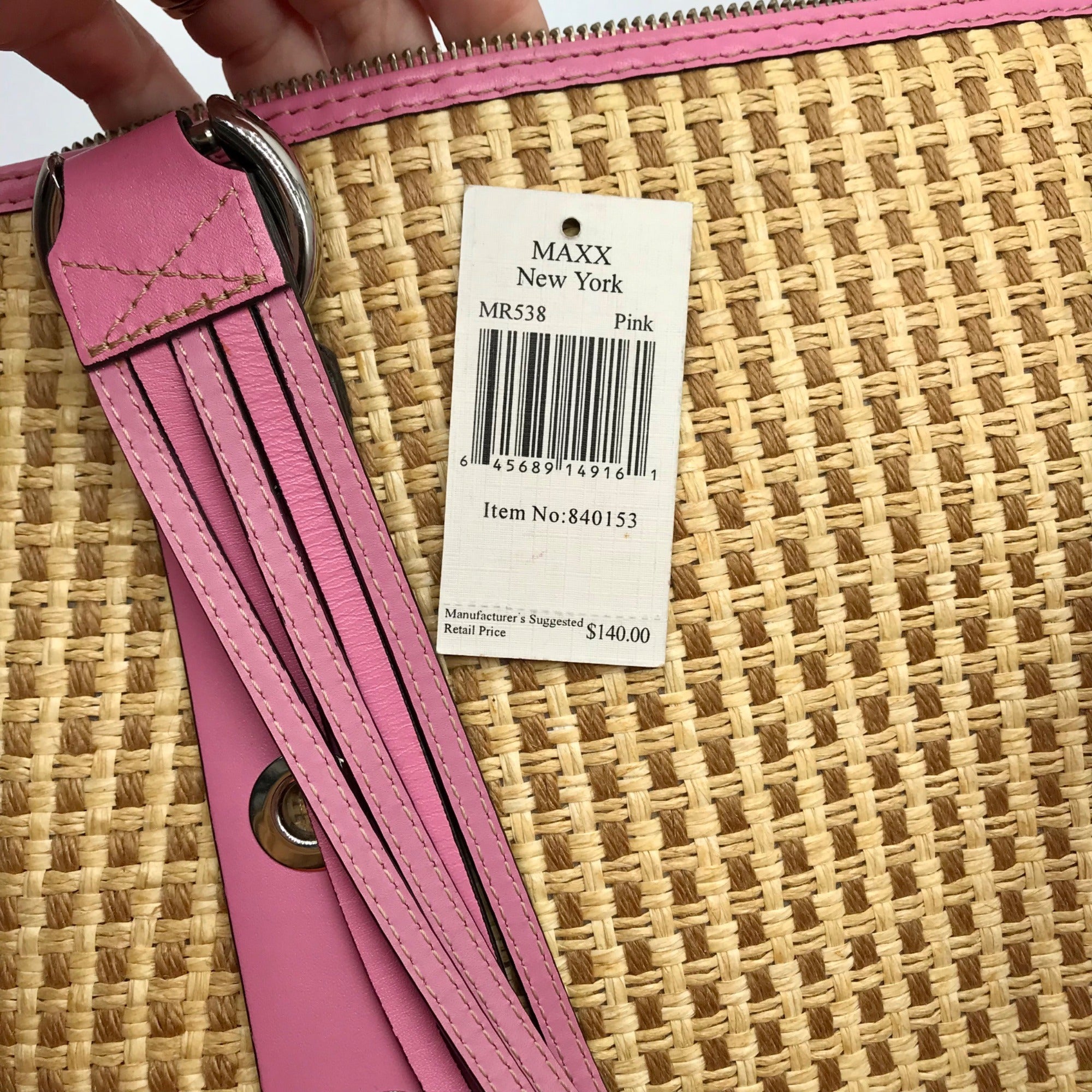 Maxx New York Pink Woven Shoulder Bag