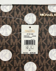 Michael Kors Brown Coated Canvas Jet Set Polkadot Crossbody Bag