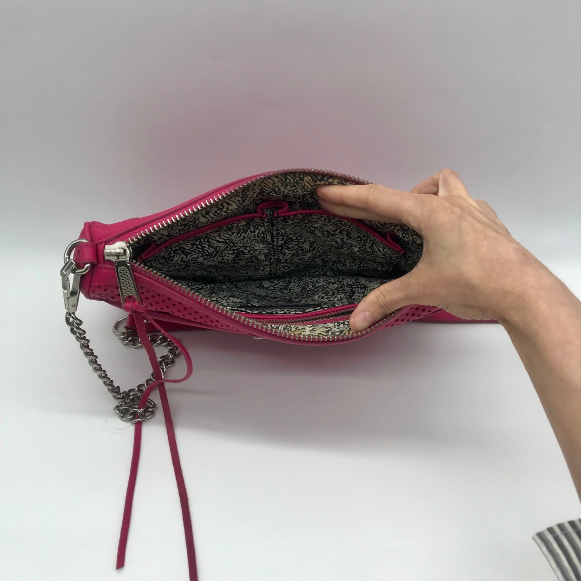 Rebecca Minkoff Pink Perforated Leather Crossbody Bag