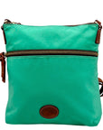 Dooney & Bourke Teal Nylon Double Zip Crossbody Bag