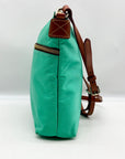 Dooney & Bourke Teal Nylon Double Zip Crossbody Bag