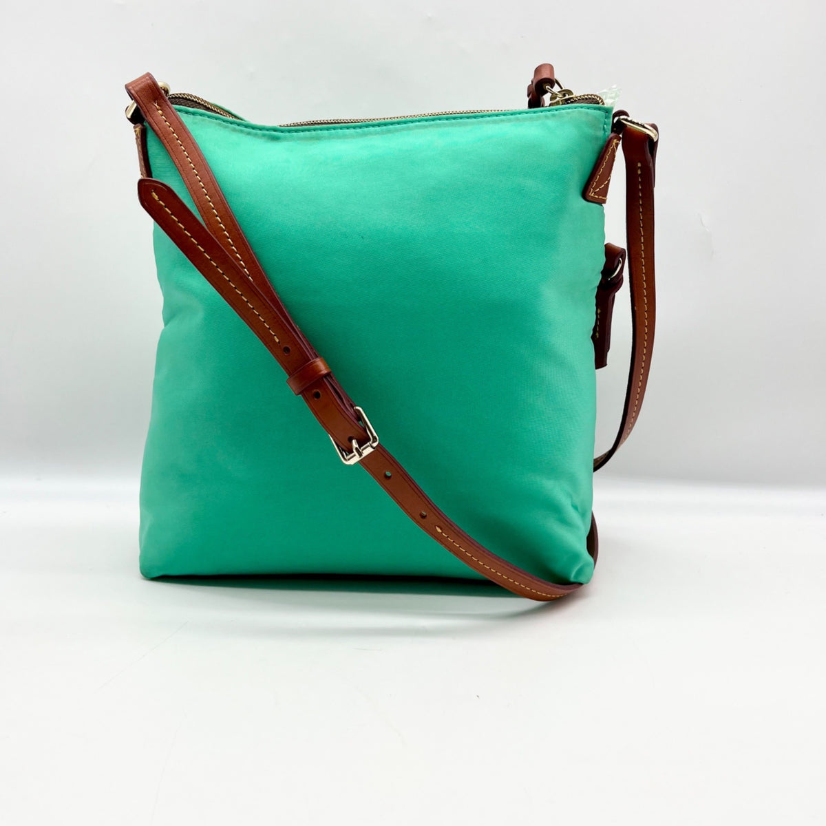 Dooney &amp; Bourke Teal Nylon Double Zip Crossbody Bag