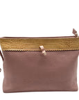Brighton Pale Pink Pebbled Leather Bow Shoulder Bag