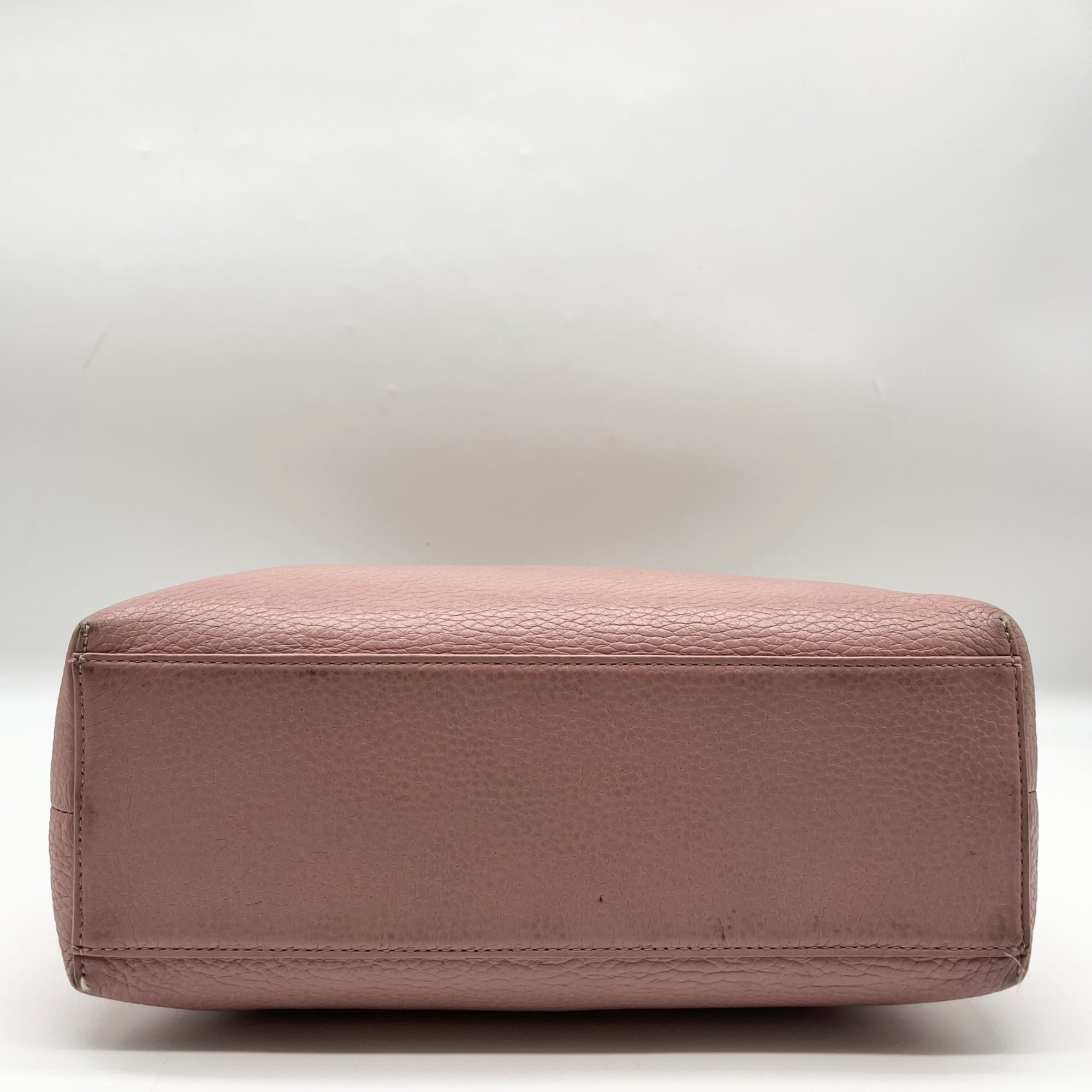 Brighton Pale Pink Pebbled Leather Bow Shoulder Bag