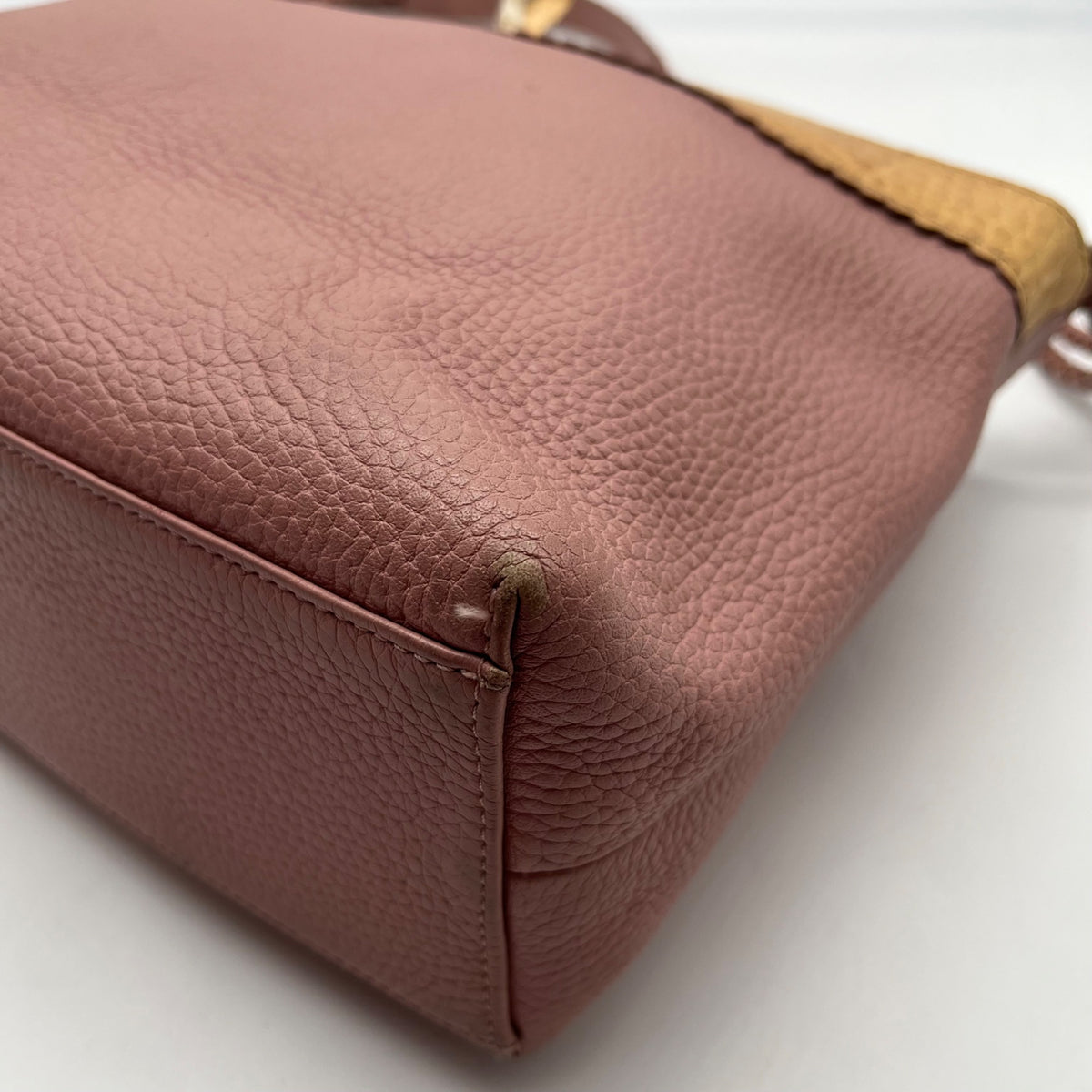 Brighton Pale Pink Pebbled Leather Bow Shoulder Bag