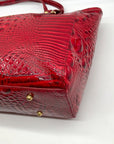 Brahmin Regal Red Mebourne Croc Embossed Asher Tote