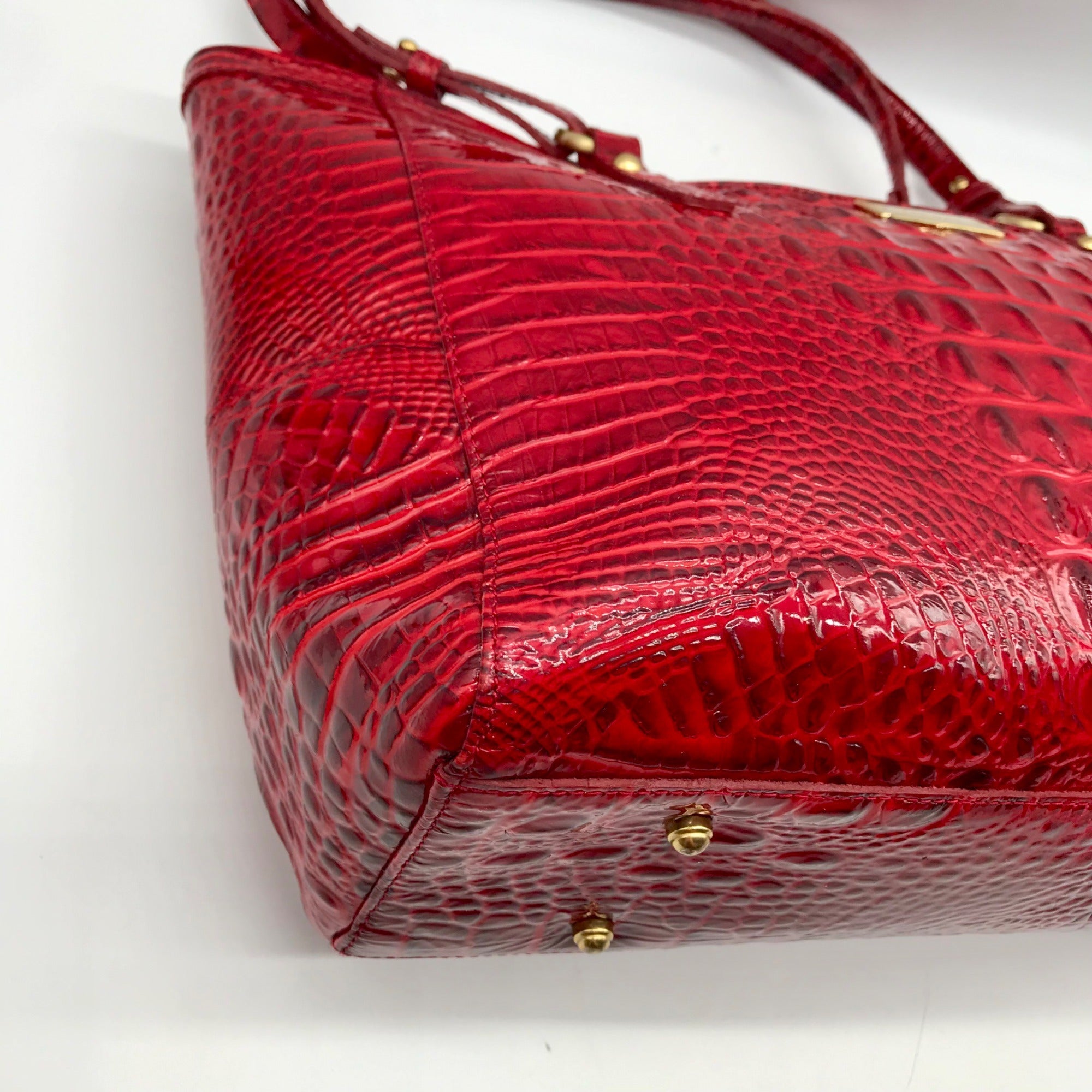Brahmin Regal Red Mebourne Croc Embossed Asher Tote