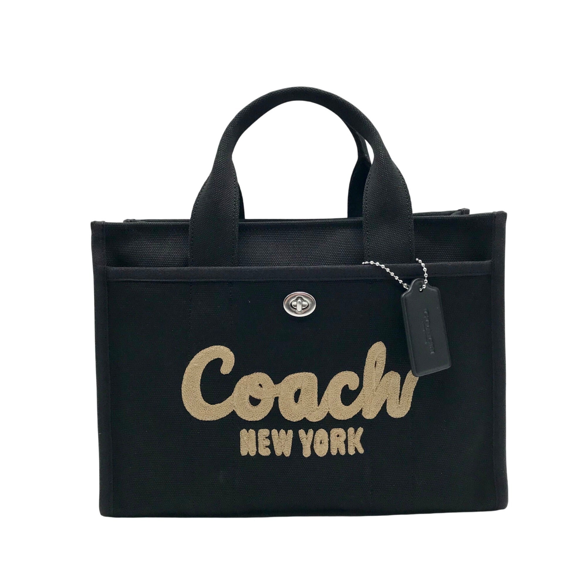 Coach Black Canvas Cargo Tote Bag 42 CP158