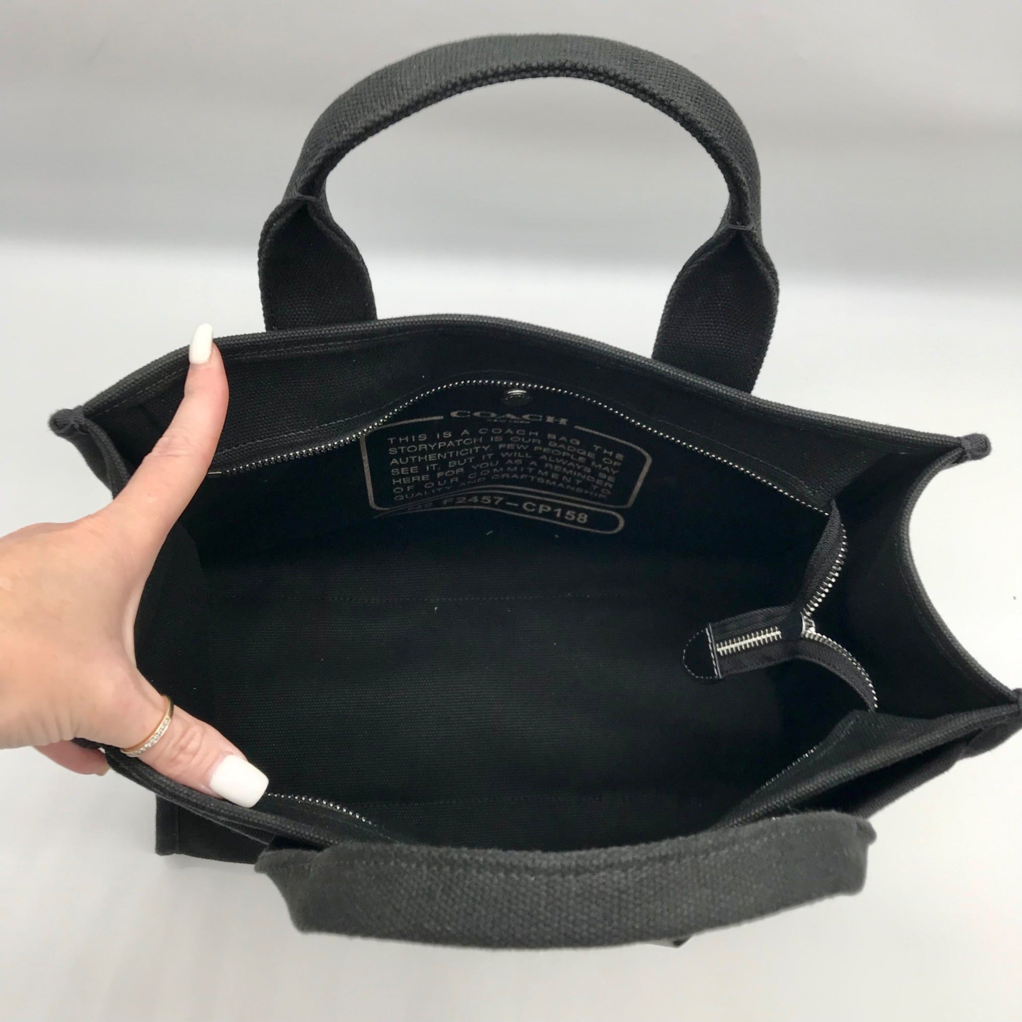 Coach Black Canvas Cargo Tote Bag 42 CP158