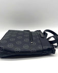 Adrenne Vittadini Black Coated Canvas Shoulder Bag