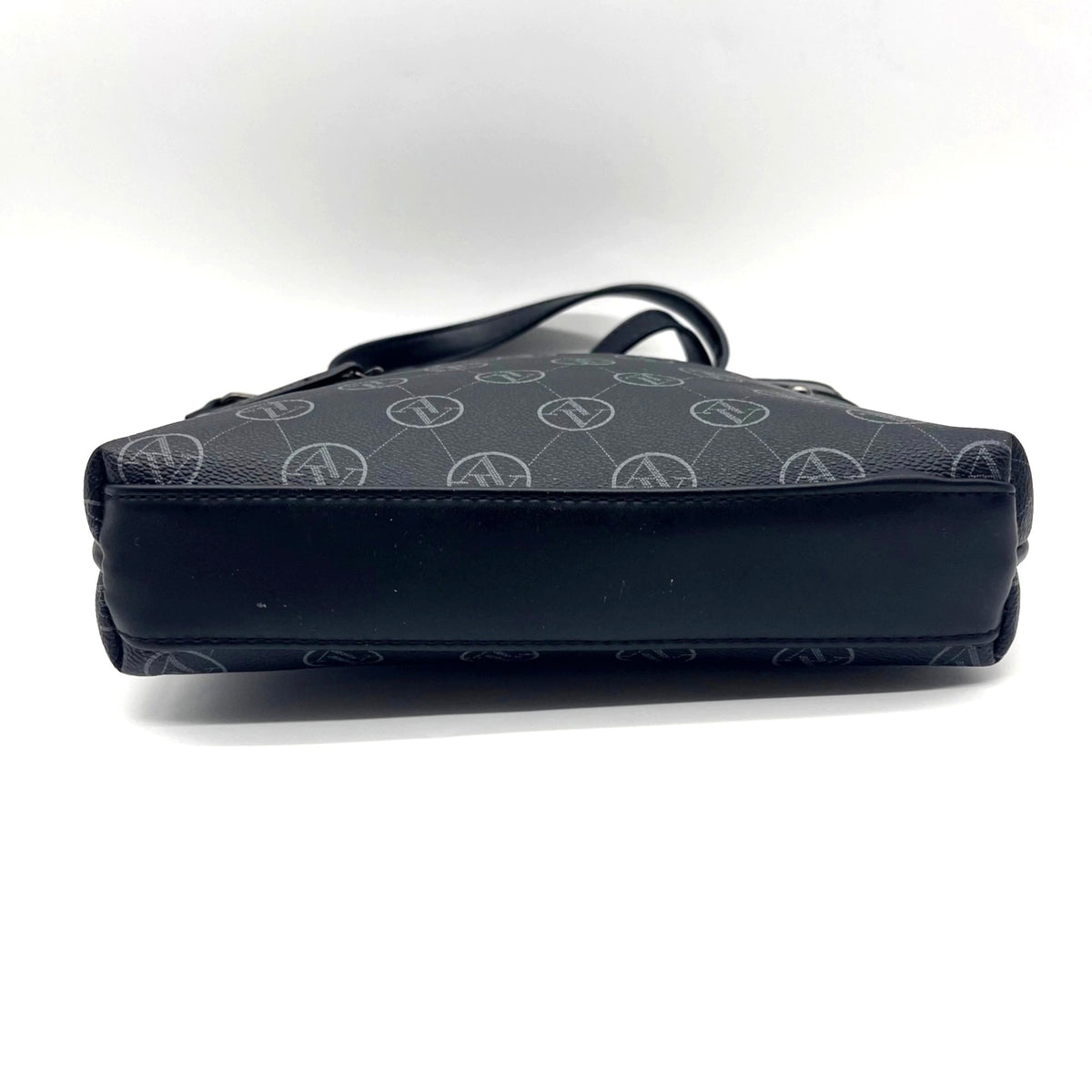 Adrenne Vittadini Black Coated Canvas Shoulder Bag