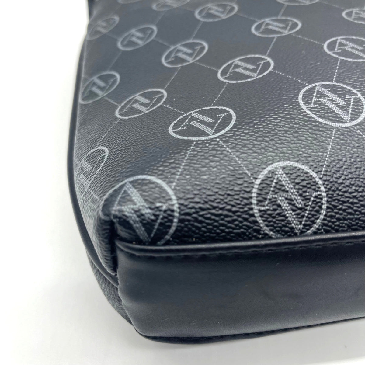 Adrenne Vittadini Black Coated Canvas Shoulder Bag