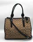 Coach Brown Monogram Jacquard Canvas Crosby Carryall Satchel