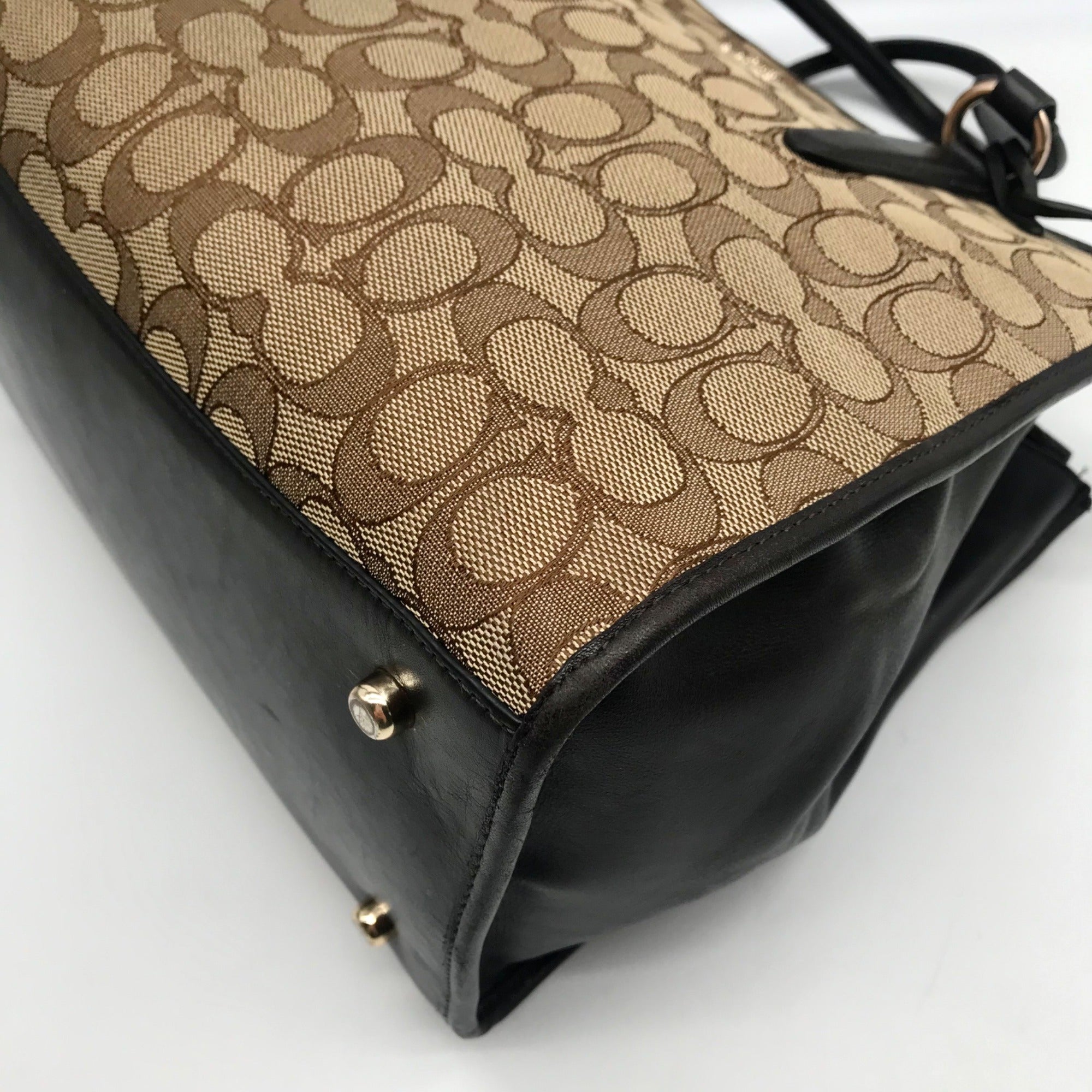 Coach Brown Monogram Jacquard Canvas Crosby Carryall Satchel