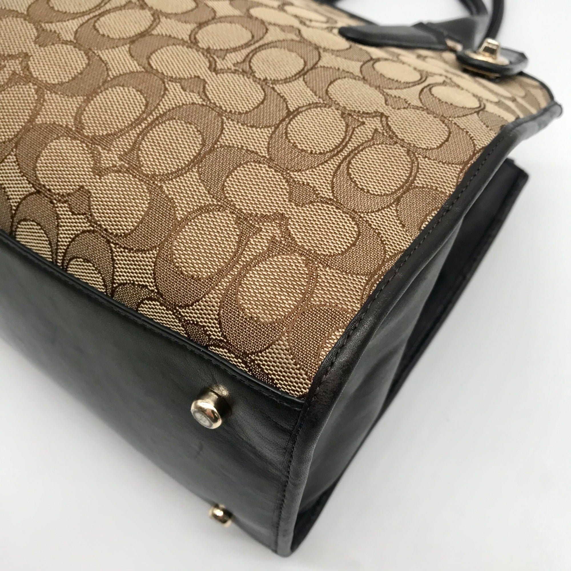 Coach Brown Monogram Jacquard Canvas Crosby Carryall Satchel