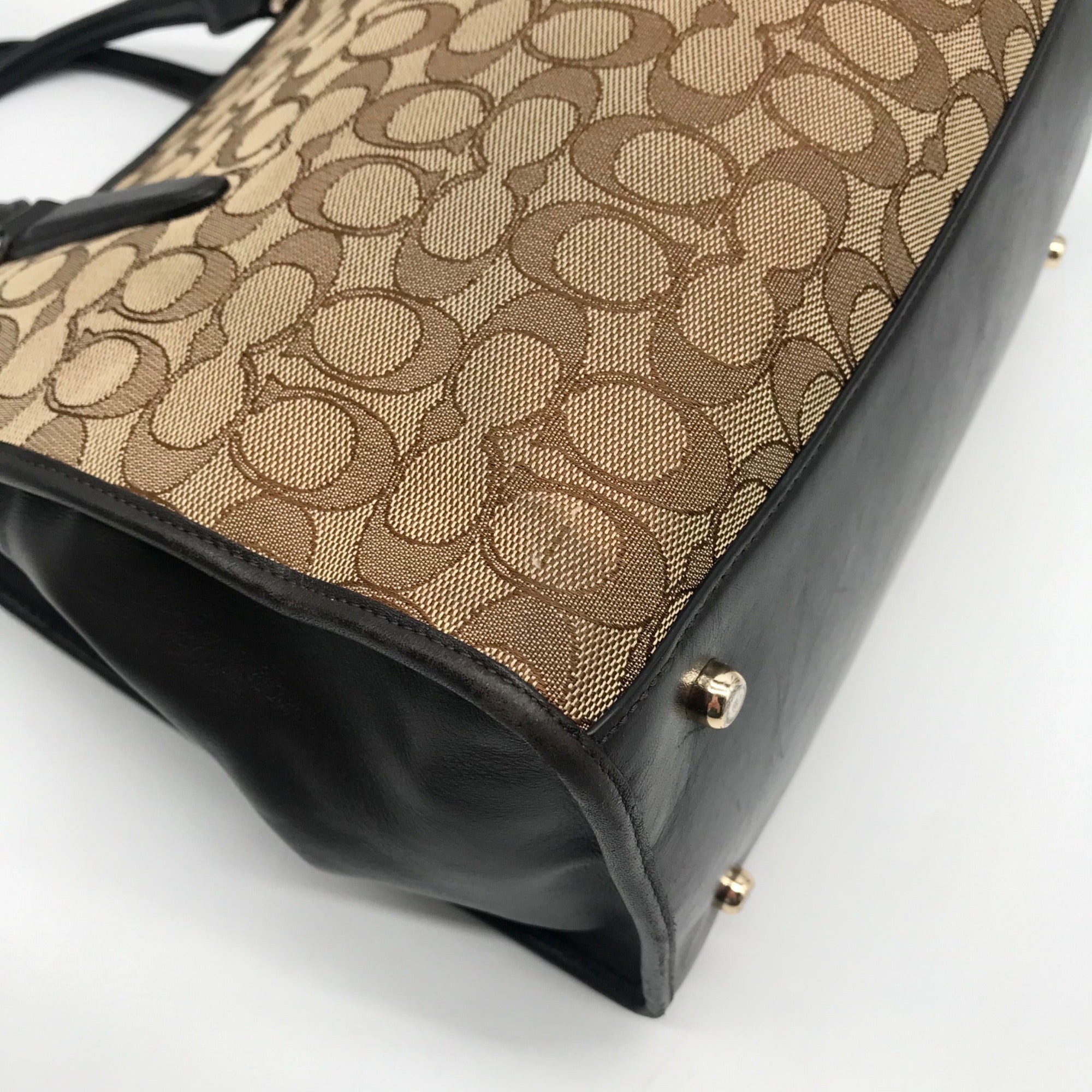 Coach Brown Monogram Jacquard Canvas Crosby Carryall Satchel