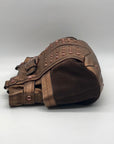 B. Makowsky Metallic Brown Glove Leather Columbia Studded Shopper Bag