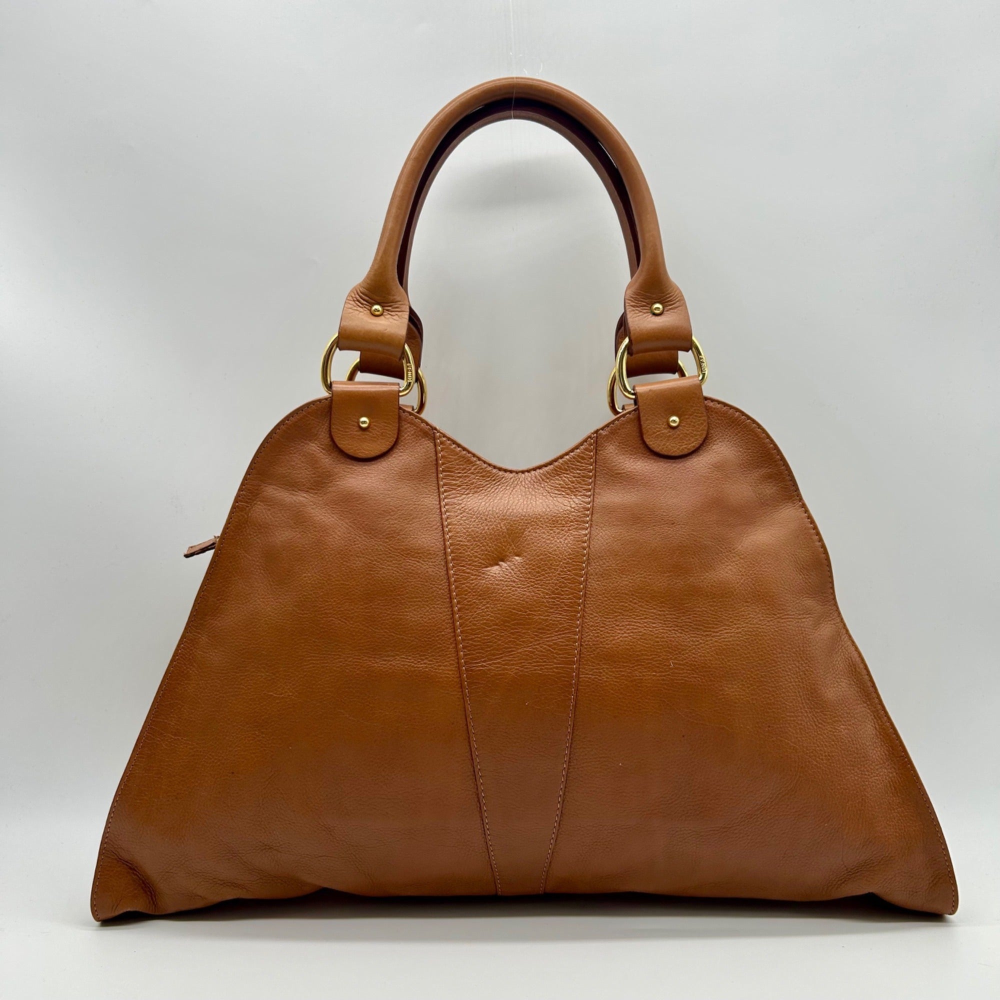 Fendi Brown Leather Devil Shoulder Bag