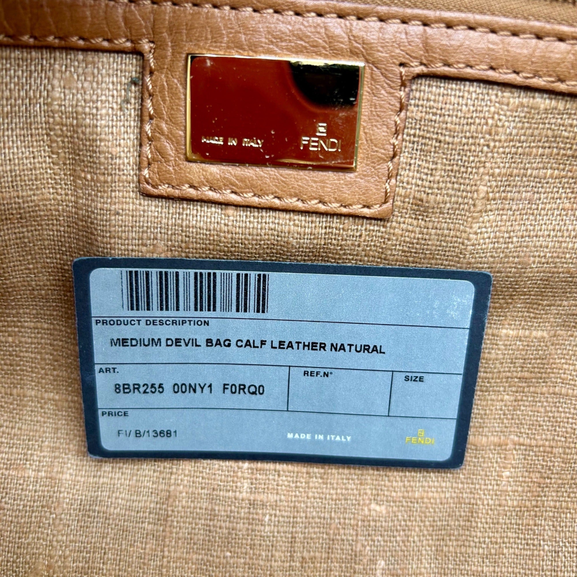Fendi Brown Leather Devil Shoulder Bag