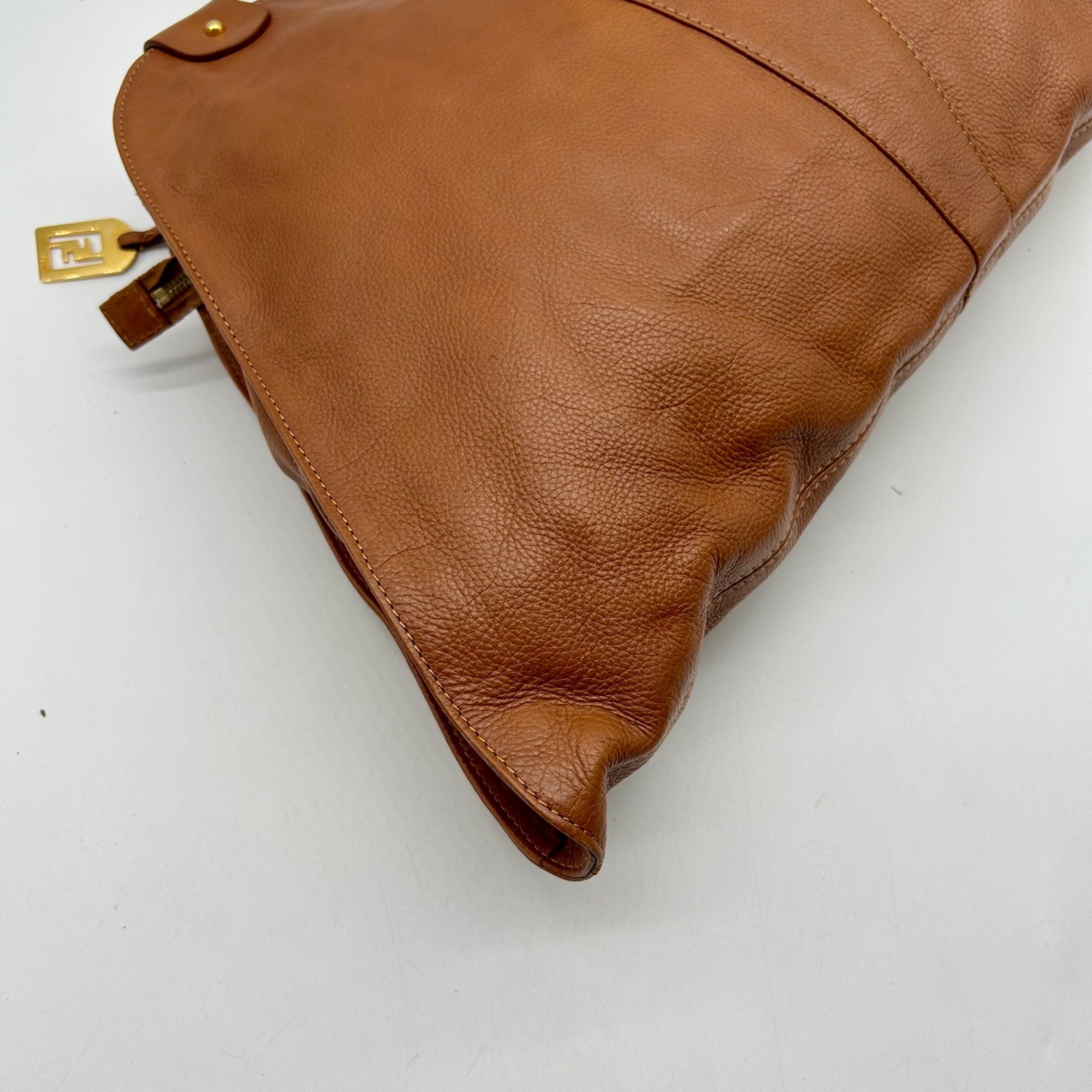 Fendi Brown Leather Devil Shoulder Bag