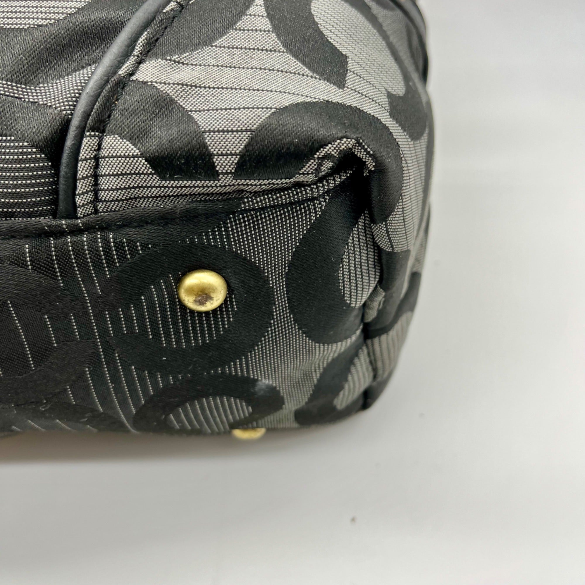 Coach Black Signature Canvas Hobo/Shoulder Bag 12960