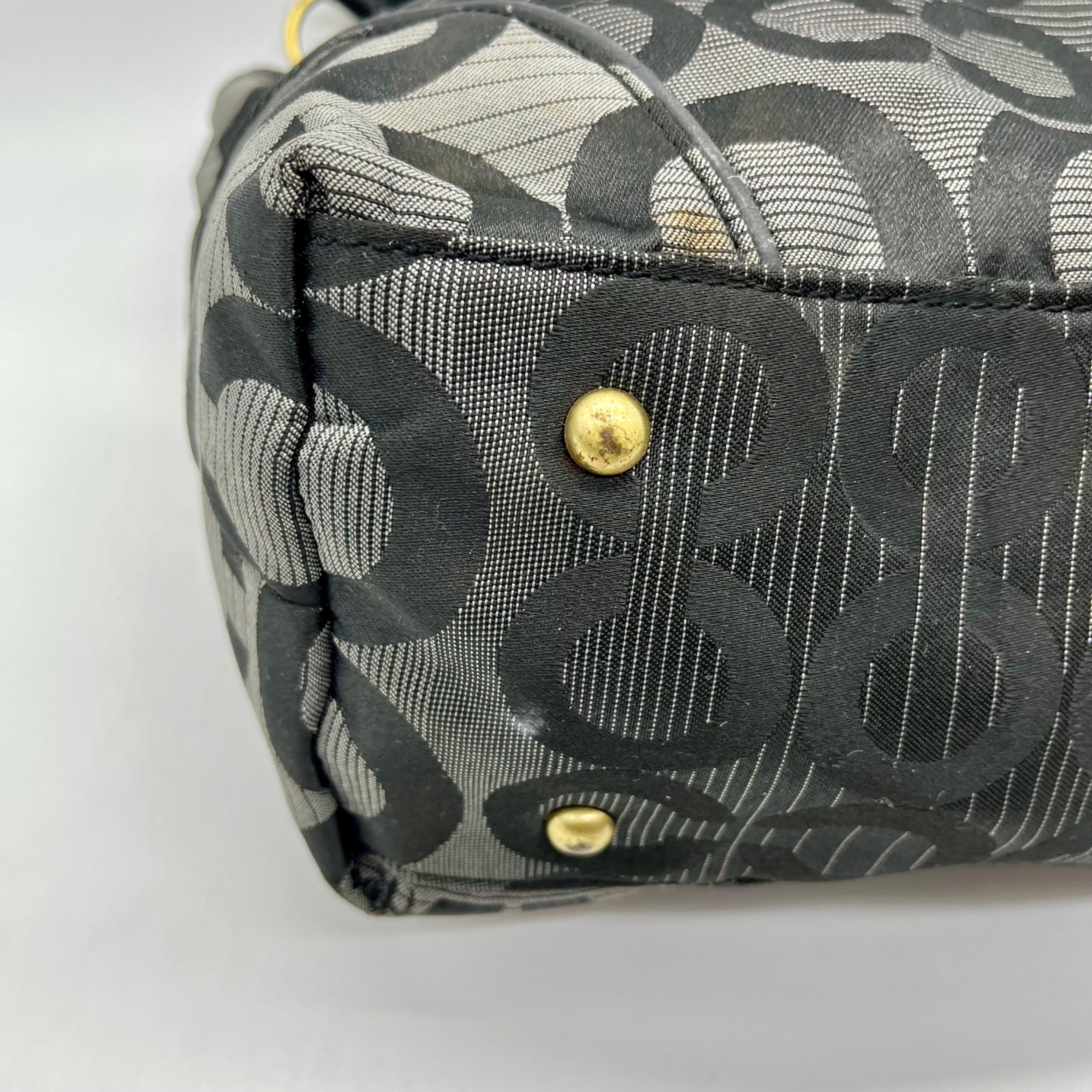 Coach Black Signature Canvas Hobo/Shoulder Bag 12960