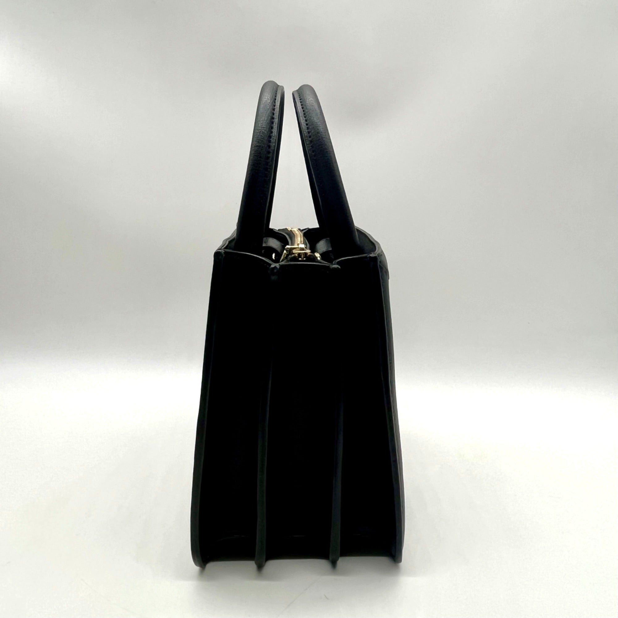 Karl Lagerfeld Black Paris Simone Leather Convertible Satchel