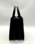 Karl Lagerfeld Black Paris Simone Leather Convertible Satchel