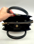 Karl Lagerfeld Black Paris Simone Leather Convertible Satchel