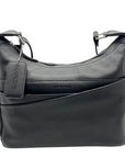 Mancini Black Pebbled Leather June Crossbody Bag