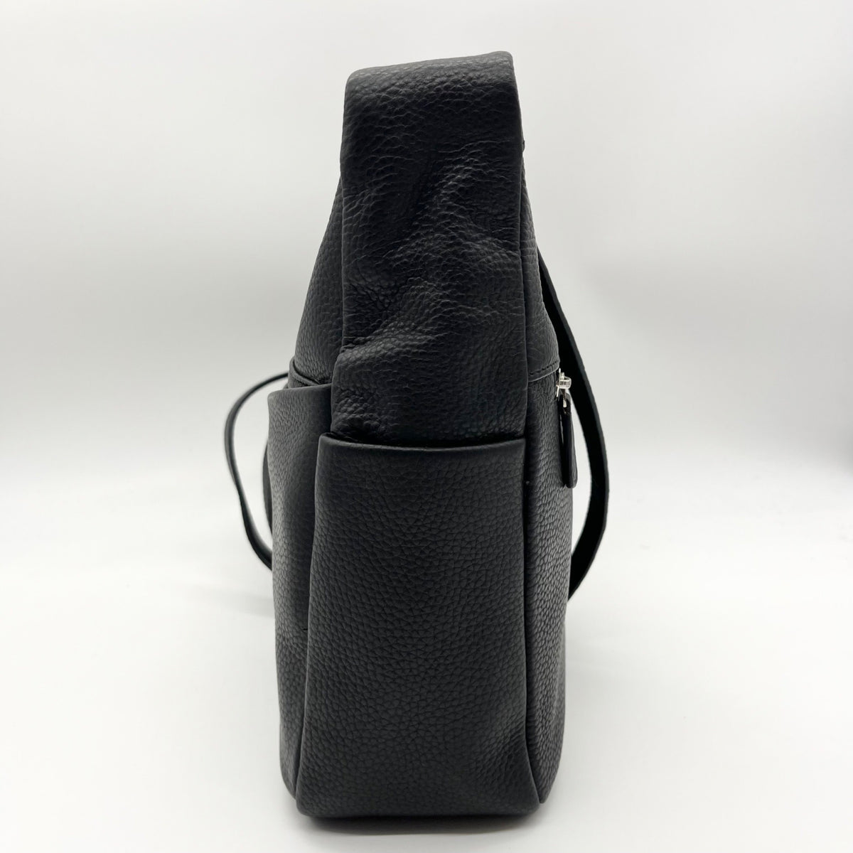 Mancini Black Pebbled Leather June Crossbody Bag