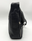 Mancini Black Pebbled Leather June Crossbody Bag