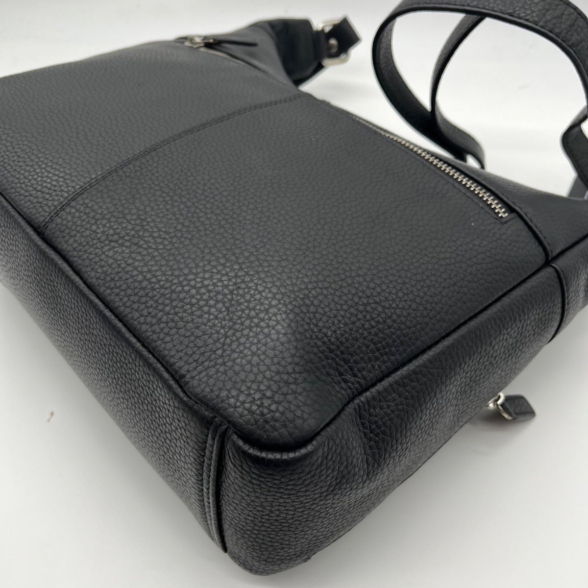Mancini Black Pebbled Leather June Crossbody Bag